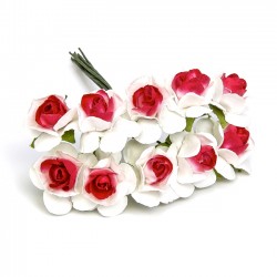 Flores para decorar bicolor - Bolsa 10 pompones color rojo