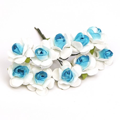 Flores para decorar bicolor - Bolsa 10 pompones color azul