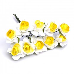 Flores para decorar bicolor - Bolsa 10 pompones color amarillo