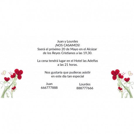 Invitaciones boda flores